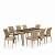 Комплект плетеной мебели, T365/Y380B-W65 8PCS Light Brown (8+1)